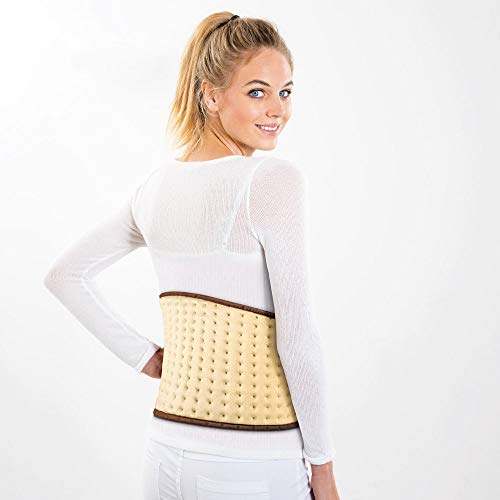 Beurer HK49 - Almohadilla electrónica lumbar/abdomen, superficie suave de microfibras, 3 niveles de temperatura, display iluminado, cinturón con velcro lavable a máquina 30 grados, 69 x 28 cm, crema Beurer HK49 - Almohadilla electrónica lumbar/abdomen, superficie suave de microfibras, 3 niveles de temperatura, display iluminado, cinturón con velcro lavable a máquina 30 grados, 69 x 28 cm, crema