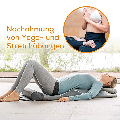 Beurer MG280 - Colchoneta de masaje eléctrica para yoga y estiramientos, 4 programas, 3 intensidades ajustables, masaje vibración y calor, plegable, color gris