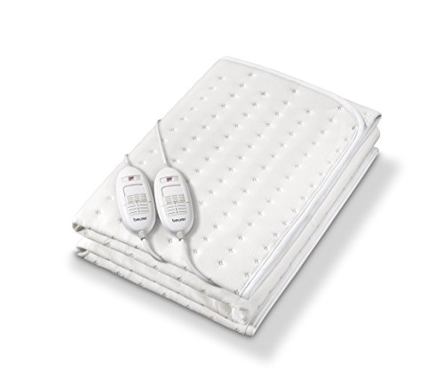 Beurer TS26 Calientacamas doble, 2 personas, reversible, transpirable, lavable, 2 mandos independientes de 3 potencias, display iluminado, cama doble, 140x150 cm, blanco Beurer TS26 Calientacamas doble, 2 personas, reversible, transpirable, lavable, 2 mandos independientes de 3 potencias, display iluminado, cama doble, 140x150 cm, blanco