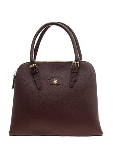 BEVERLY HILLS POLO CLUB Bolso mujer de mano con bandolera color burdeos Dimensiones: 30 x 27 x 13