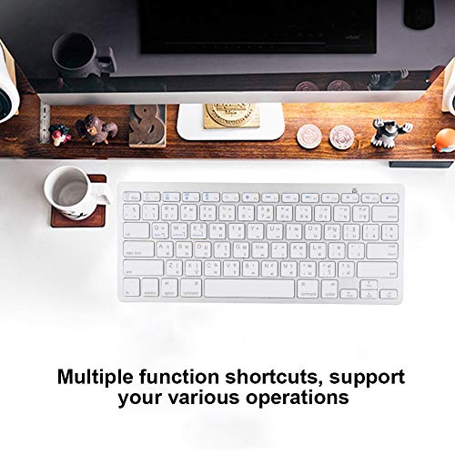 Bewinner Teclado inalámbrico Ultrafino tailandés, 78 Teclas Teclado portátil Ultrafino de botón Flotante Multifuncional para iOS/Mac/Android/Windows, Teclados para Juegos de PC Bewinner Teclado inalámbrico Ultrafino tailandés, 78 Teclas Teclado portátil Ultrafino de botón Flotante Multifuncional para iOS/Mac/Android/Windows, Teclados para Juegos de PC