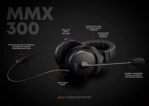 Beyerdynamic 718300 MMX 300 - Auriculares de gamimg con micrófono y Diadema, Segunda generación, Color Negro Beyerdynamic 718300 MMX 300 - Auriculares de gamimg con micrófono y Diadema, Segunda generación, Color Negro