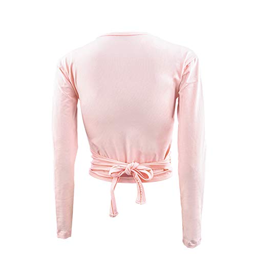 Bezioner Chaqueta para Ballet Danza Yoga Algodón Cardigan Manga Larga para Niña Mujer Rosa M