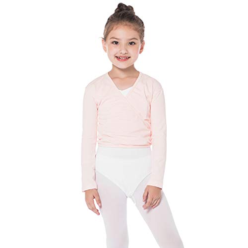 Bezioner Chaqueta para Ballet Danza Yoga Algodón Cardigan Manga Larga para Niña Mujer Rosa S