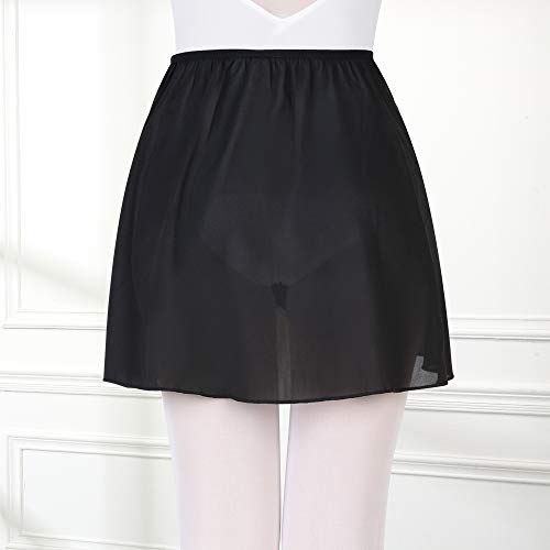 Bezioner Falda de Abrigo la Danza de Ballet Gasa con Cinturilla Elástica para Niña Mujer (M (110-140 cm), Negro (Cinturilla elástica))