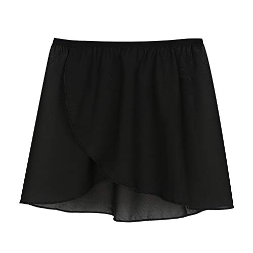 Bezioner Falda de Abrigo la Danza de Ballet Gasa con Cinturilla Elástica para Niña Mujer (M (110-140 cm), Negro (Cinturilla elástica))