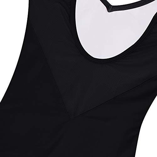 Bezioner Maillot de Danza Gimnasia Leotardo Clásico Ballet Vestido para Niñas Mujer Negro con Falda,L=155-160 cm