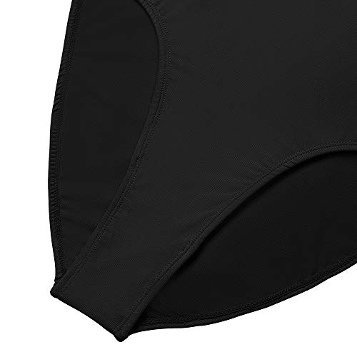 Bezioner Maillot de Danza Gimnasia Leotardo Clásico Body de Ballet para Mujer Negro S