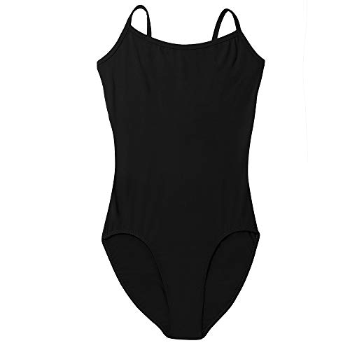 Bezioner Maillot de Danza Gimnasia Leotardo Clásico Body de Ballet para Mujer Negro XXL