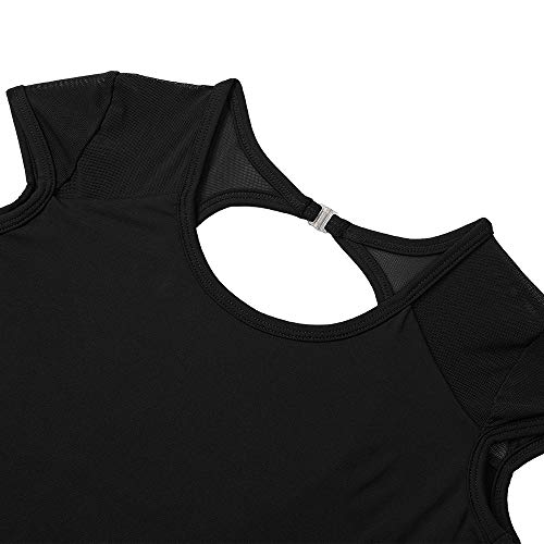 Bezioner Maillot de Danza Leotardos de Ballet Gimnasia Body Clásico para Mujer y Niñas Negro L