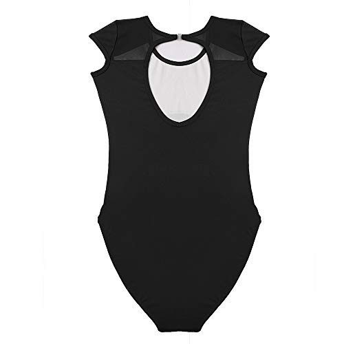 Bezioner Maillot de Danza Leotardos de Ballet Gimnasia Body Clásico para Mujer y Niñas Negro L