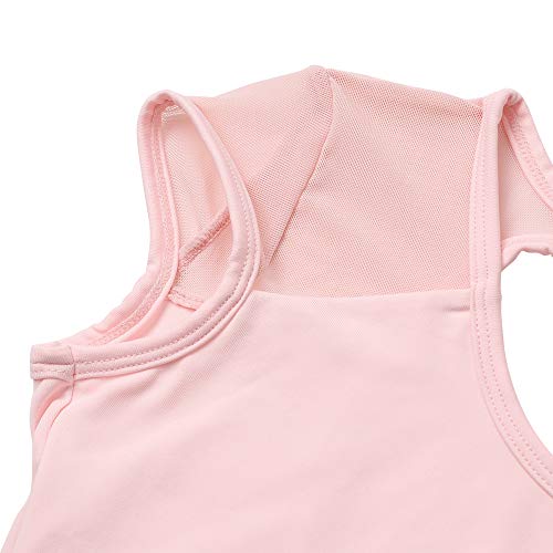 Bezioner Maillot de Danza Leotardos de Ballet Gimnasia Body Clásico para Mujer y Niñas Rosa S