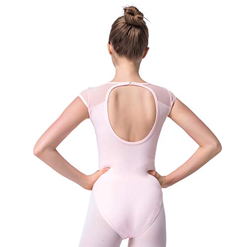 Bezioner Maillot de Danza Leotardos de Ballet Gimnasia Body Clásico para Mujer y Niñas Rosa S