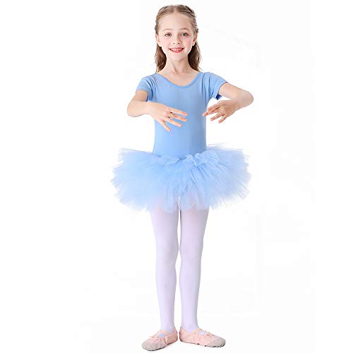 Bezioner Maillot de Danza Tutú Vestido de Ballet Gimnasia Leotardo Algodón Body Clásico para Niña Azul 120 Bezioner Maillot de Danza Tutú Vestido de Ballet Gimnasia Leotardo Algodón Body Clásico para Niña Azul 120