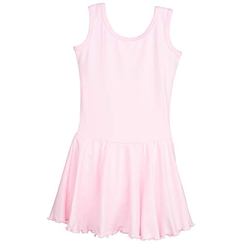 Bezioner Niña Vestido de Ballet Maillot de Danza Gimnasia Clásico Tutú sin Mangas con Falda Rosa 120