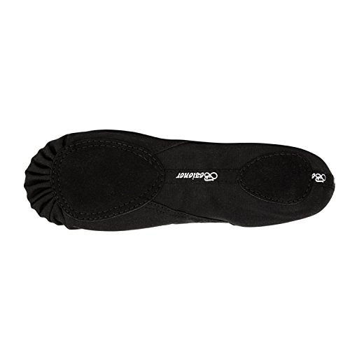 Bezioner-Shop Zapatillas de Ballet Canvas Dance Zapatos Split (Negro y Rosa Claro) Le recomendamos Que Elija uno (1) Tamaño Más Grande Que su Tamaño Normal del Zapato (33, Negro)