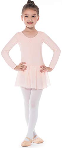 Bezioner Vestido de Ballet Maillot de Danza Gimnasia Leotardo Algodón Body Clásico para Niña (120 (110-120cm,6-7 años), Rosa Manga Larga) Bezioner Vestido de Ballet Maillot de Danza Gimnasia Leotardo Algodón Body Clásico para Niña (120 (110-120cm,6-7 años), Rosa Manga Larga)