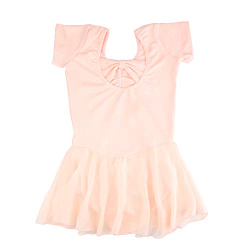 Bezioner Vestido de Ballet Maillot de Danza Gimnasia Leotardo Algodón Body Clásico para Niña Rosa 110