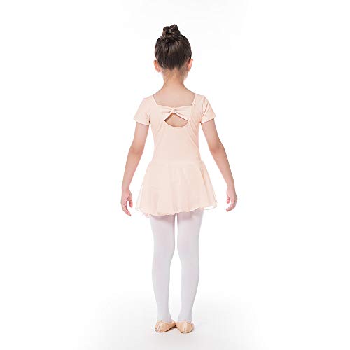 Bezioner Vestido de Ballet Maillot de Danza Gimnasia Leotardo Algodón Body Clásico para Niña Rosa 110