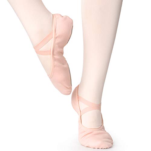 Bezioner Zapatillas de Danza Elástico Media Punta Zapatos de Ballet Baile Suela Partida de Cuero para Niñas y Mujer 39