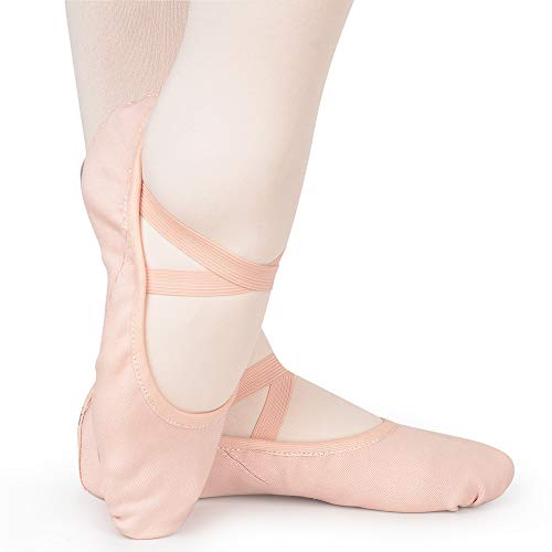 Bezioner Zapatillas de Danza Elástico Media Punta Zapatos de Ballet Baile Suela Partida de Cuero para Niñas y Mujer 39