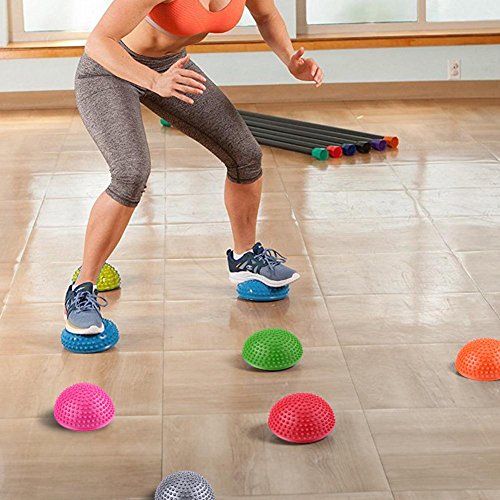 BGDR Pelota de Masaje de pies, Media Pelota de Yoga Inflable de PVC, Punto de Masaje, Ejercicios de Fitball, Entrenador, Pelota de Equilibrio de Fitness(Rojo) BGDR Pelota de Masaje de pies, Media Pelota de Yoga Inflable de PVC, Punto de Masaje, Ejercicios de Fitball, Entrenador, Pelota de Equilibrio de Fitness(Rojo)