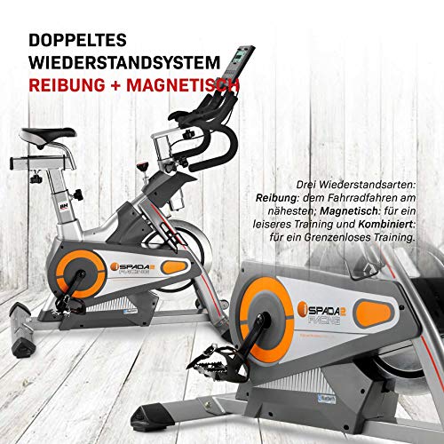 BH Fitness i. SPADA 2 Racing H9356I - Bicicleta de interior con sistema de freno triple (compatible con Android y Apple)