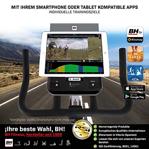 BH Fitness i. SPADA 2 Racing H9356I - Bicicleta de interior con sistema de freno triple (compatible con Android y Apple)