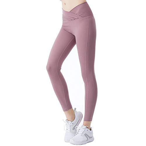 B/H Mujer Fitness Cintura Alta Pantalones,Leggings Deportivos de Tiro Alto para Mujer Medias Entrenamiento,Pantalones de Yoga adelgazantes de Cintura Alta-Sea Salt Blue_M