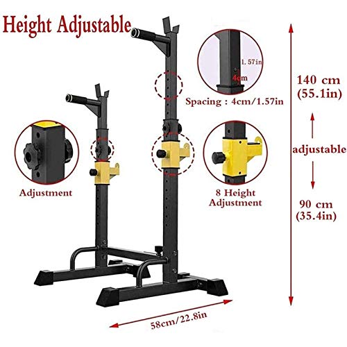 BHHT Rack para Sentadillas MAX 260kg Sports Barbell Stand Width Ajustable Racks De Peso Libre Prensa De Banco Soporte con Mancuernas Soporte De Barra Ajustable En Altura BHHT Rack para Sentadillas MAX 260kg Sports Barbell Stand Width Ajustable Racks De Peso Libre Prensa De Banco Soporte con Mancuernas Soporte De Barra Ajustable En Altura