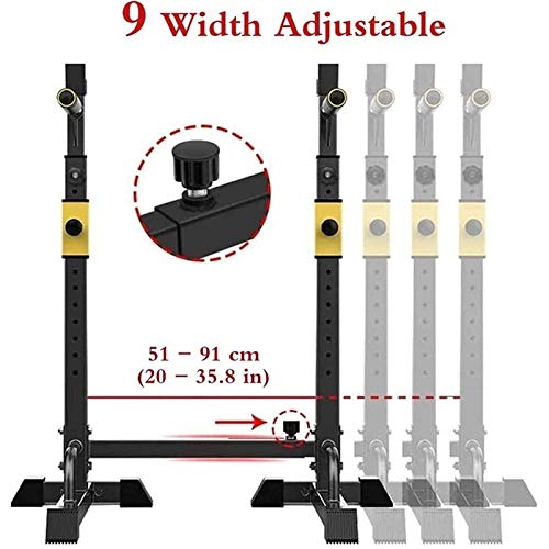 BHHT Rack para Sentadillas MAX 260kg Sports Barbell Stand Width Ajustable Racks De Peso Libre Prensa De Banco Soporte con Mancuernas Soporte De Barra Ajustable En Altura