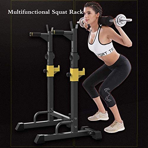 BHHT Rack para Sentadillas MAX 260kg Sports Barbell Stand Width Ajustable Racks De Peso Libre Prensa De Banco Soporte con Mancuernas Soporte De Barra Ajustable En Altura