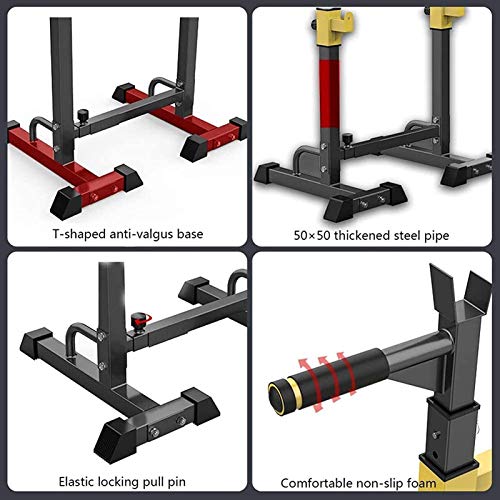 BHHT Soporte para Barra Ajustable para Sentadillas, Soporte para Mancuernas Multifuncional, Soporte para Pesas para Press De Banca, Soporte para Entrenamiento De Fuerza En Interiores