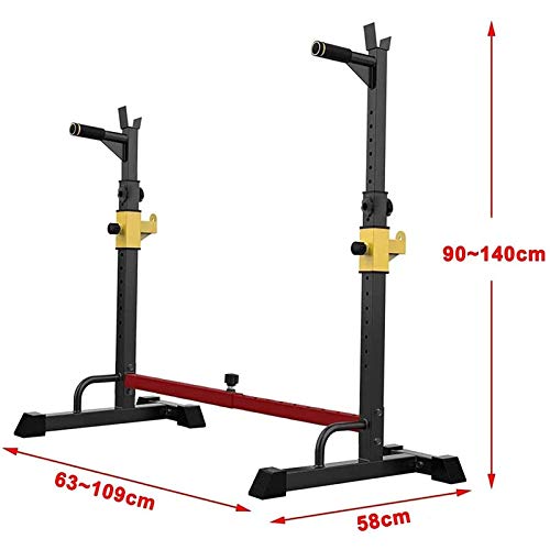 BHHT Soporte para Barra Ajustable para Sentadillas, Soporte para Mancuernas Multifuncional, Soporte para Pesas para Press De Banca, Soporte para Entrenamiento De Fuerza En Interiores BHHT Soporte para Barra Ajustable para Sentadillas, Soporte para Mancuernas Multifuncional, Soporte para Pesas para Press De Banca, Soporte para Entrenamiento De Fuerza En Interiores