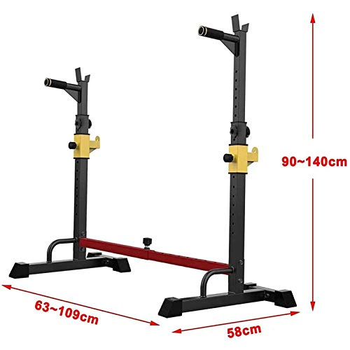 BHHT Soporte para Barra Ajustable para Sentadillas, Soporte para Mancuernas Multifuncional, Soporte para Pesas para Press De Banca, Soporte para Entrenamiento De Fuerza En Interiores