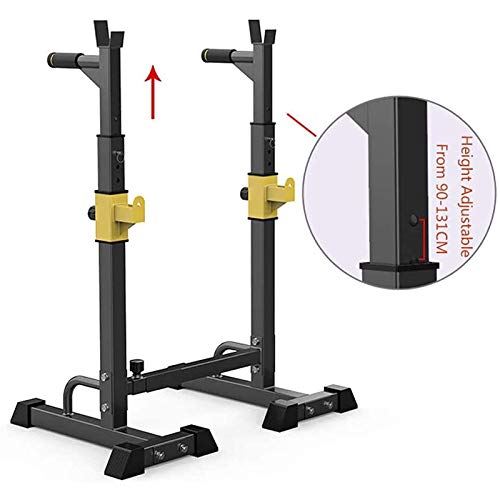 BHHT Soporte para Barra Ajustable para Sentadillas, Soporte para Mancuernas Multifuncional, Soporte para Pesas para Press De Banca, Soporte para Entrenamiento De Fuerza En Interiores