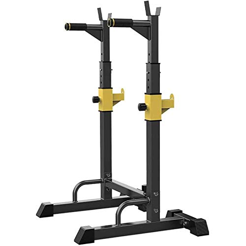 BHHT Soporte para Barra Ajustable para Sentadillas, Soporte para Mancuernas Multifuncional, Soporte para Pesas para Press De Banca, Soporte para Entrenamiento De Fuerza En Interiores