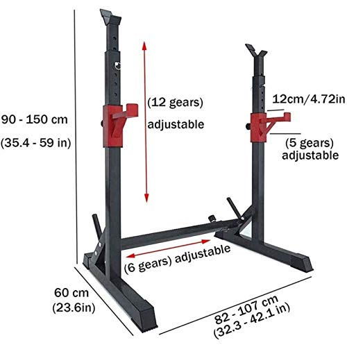 BHHT Soporte para Barra Soporte para Press De Banca Soporte Ajustable para Mancuernas Soporte para Sentadillas Soporte para Sentadillas 2 Soportes Individuales 260 Kg Cargables (Color : B)