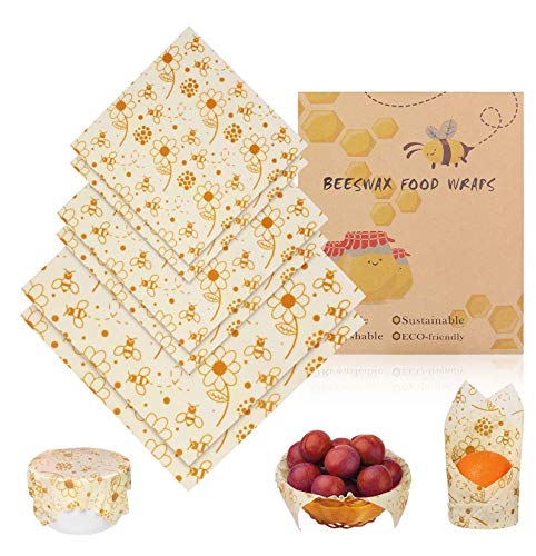 BHY Envoltorio Cera De Abeja 6Pcs Envoltorios para Alimentos Reutilizable Envolver Eco-Friendly Mantiene Comida Fresco para Såndwich, Bocadillos, Frutas (2 Pequeño / 2Mediano / 2 Grande) BHY Envoltorio Cera De Abeja 6Pcs Envoltorios para Alimentos Reutilizable Envolver Eco-Friendly Mantiene Comida Fresco para Såndwich, Bocadillos, Frutas (2 Pequeño / 2Mediano / 2 Grande)