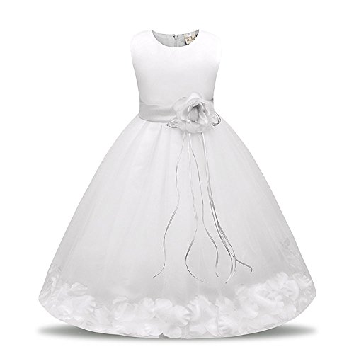 biaozh Cute Fashion estilo princesa de manga corta vestido largo para bebé niñas (6Colors) blanco blanco Talla:L(9-12Months)