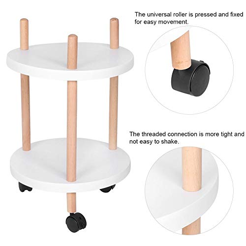 Bicaquu Carrito de Servicio de Bar, multifunción, Resistente, Mesa de té, Carrito móvil de Utilidad, Carrito rodante de 2 Niveles, para Barra casera