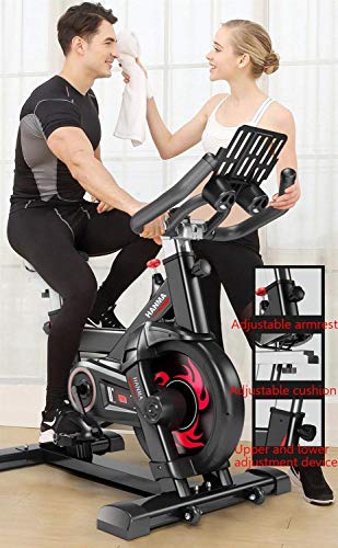 Bicicleta de ejercicio profesional para interiores - Inicio Unisex Pérdida de peso Abdominal Fitness Rueda fría Pedal antideslizante Protección de seguridad Volante multifunción Bicicleta deportiva