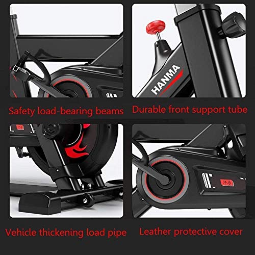 Bicicleta de ejercicio profesional para interiores - Inicio Unisex Pérdida de peso Abdominal Fitness Rueda fría Pedal antideslizante Protección de seguridad Volante multifunción Bicicleta deportiva