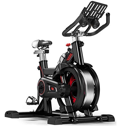 Bicicleta de ejercicio profesional para interiores - Inicio Unisex Pérdida de peso Abdominal Fitness Rueda fría Pedal antideslizante Protección de seguridad Volante multifunción Bicicleta deportiva