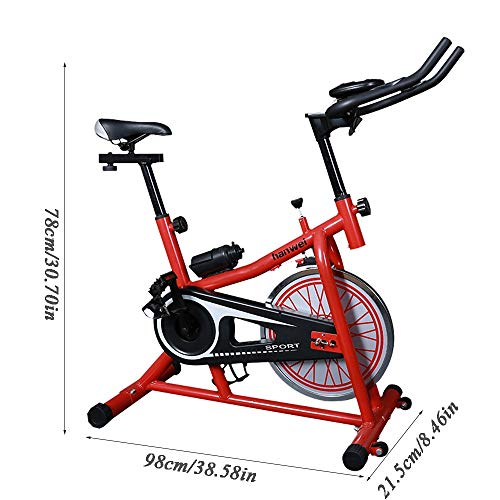 Bicicleta de ejercicio profesional para interiores - Transmisión por correa ultra silenciosa que adelgaza el equipo de ejercicios abdominales con dial digital electrónico para bicicleta deportiva