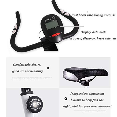 Bicicleta de ejercicio profesional para interiores - Transmisión por correa ultra silenciosa que adelgaza el equipo de ejercicios abdominales con dial digital electrónico para bicicleta deportiva Bicicleta de ejercicio profesional para interiores - Transmisión por correa ultra silenciosa que adelgaza el equipo de ejercicios abdominales con dial digital electrónico para bicicleta deportiva