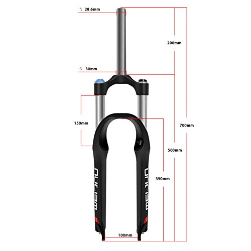 Bicicleta de Montaña Horquilla,26 Pulgadas Aleación de Aluminio Control de Hombros Presión del Aceite Carrera de Suspensión 100 Mm Apto para Bicicletas MTB Horquilla White