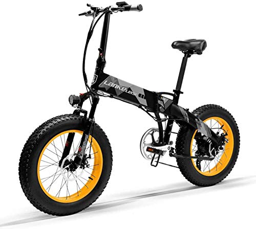 Bicicleta Eléctrica Plegable Potente 1000W/500W 35km/h Ruedas Anchas 20 x 4’’ Bateria Removible 48V 10,4AH SHIMANO 7 Velocidades Bici de Montaña/Carretera/Playa/Nieve para Adultos[EU Stock]