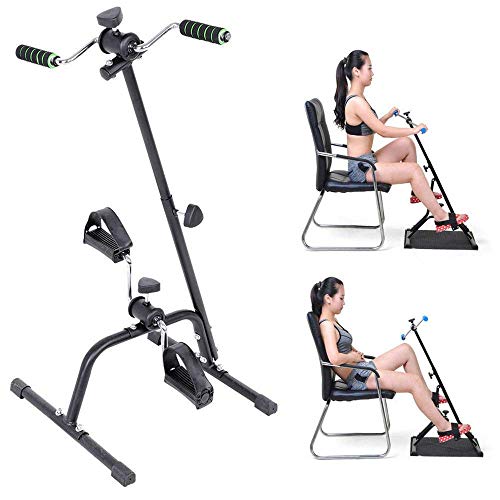 Bicicleta estática Ejercitador Brazos y piernas - Máquina vendedora Ejercicios Brazos y piernas - Ejercitador Pedal portátil - Equipo Fitness Personas Mayores y Mayores - Bicicleta estática Pedal