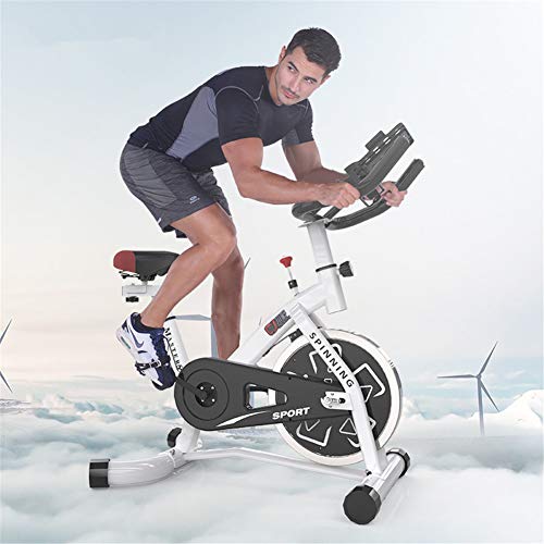 Bicicleta Fija Para Interiores, Bicicleta De Ejercicios Para Bajar De Peso Para El Hogar, Cojín Cómodo Para Entrenamiento Silencioso En Interiores, Con Soporte Para Teléfono Móvi/ Soporte150 Kg,Blanco